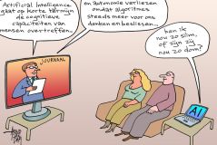 Cartoon van journaal over AI